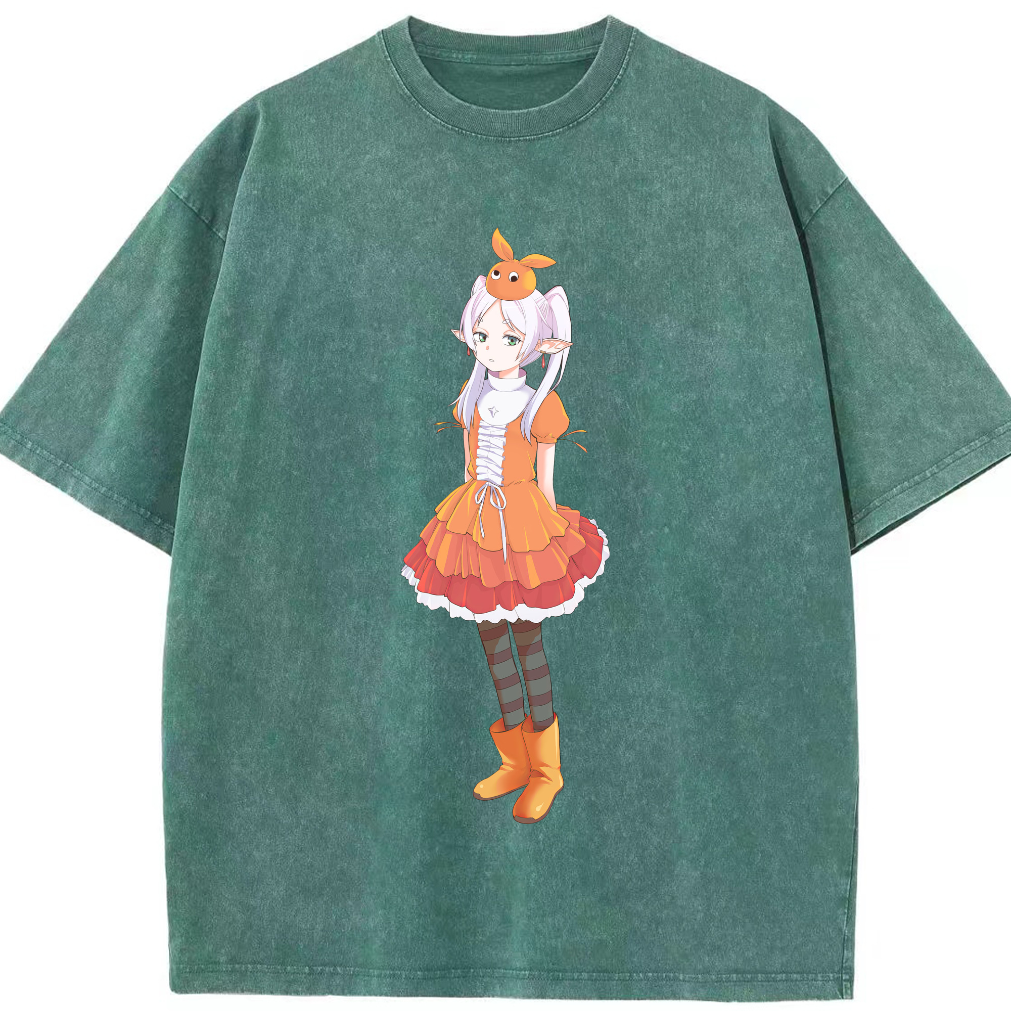 （画像用） 葬送のフリーレン Frieren 綿100% ヴィンテージ風 半袖Tシャツ（フロントプリント）